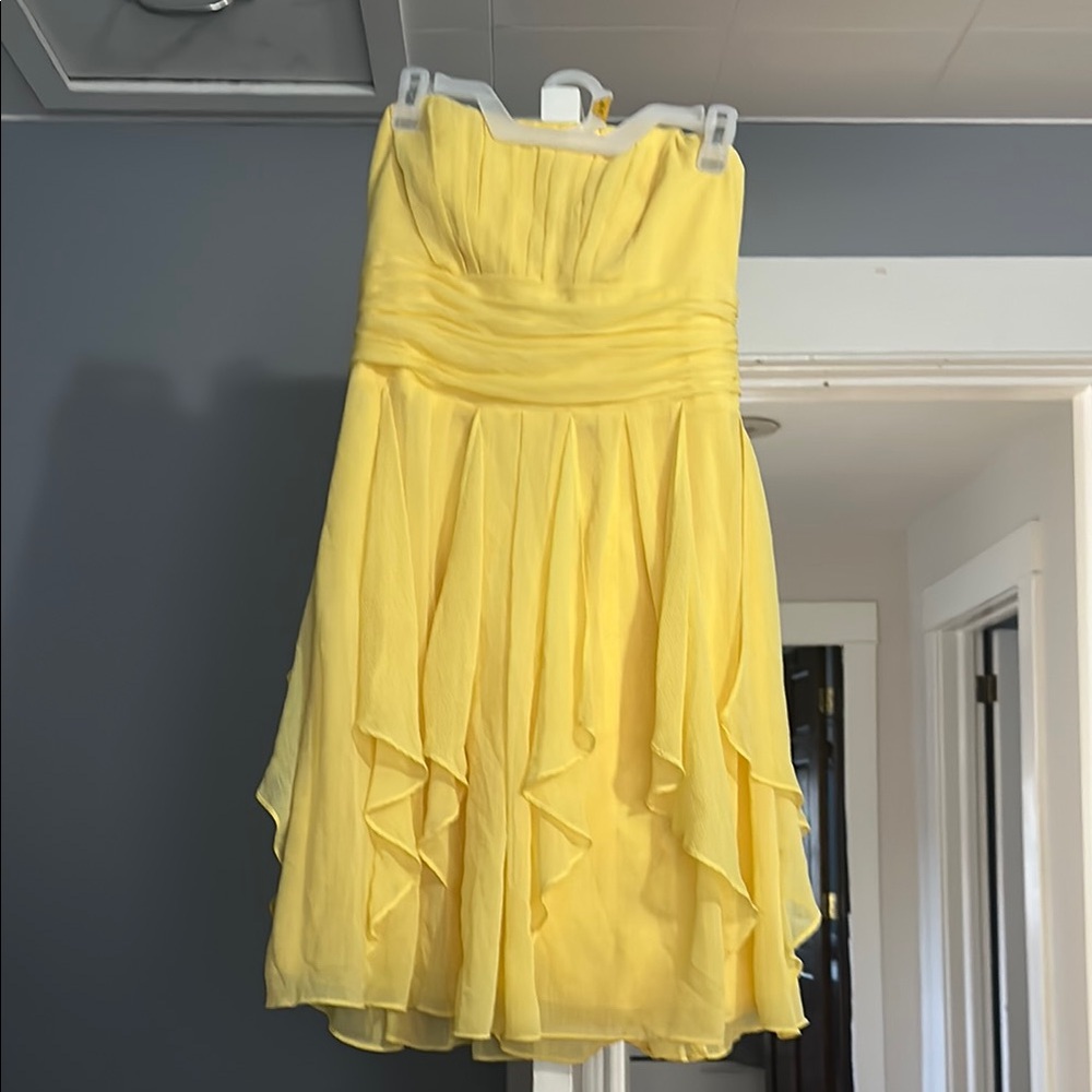 Elegant Yellow Strapless Dress